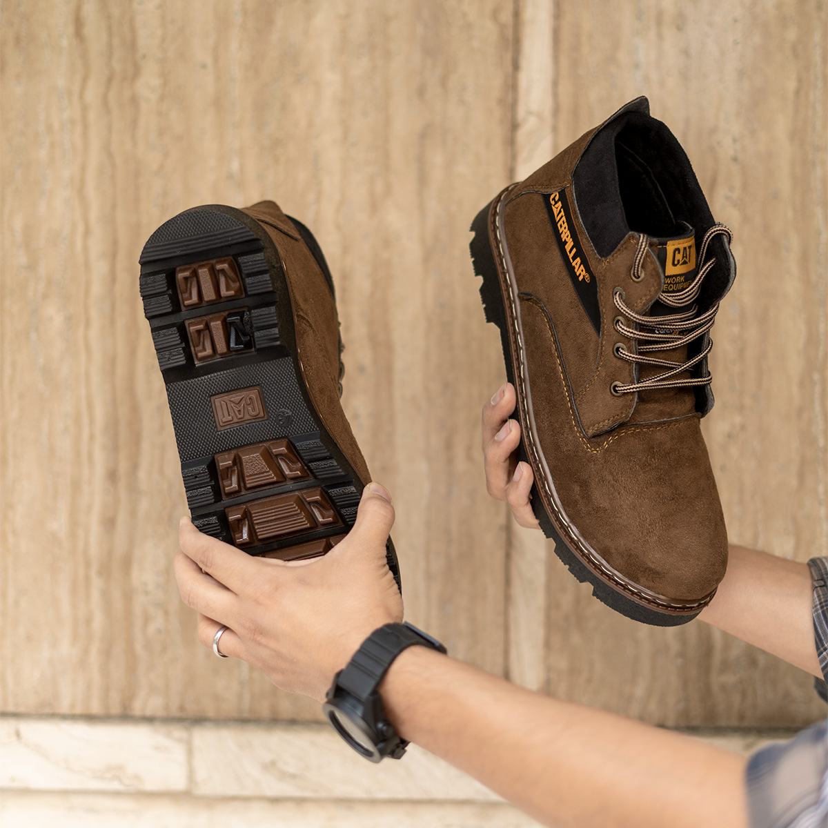 نیم بوت مردانه قهوه ای مدل amax